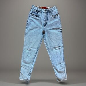 VTG No Problem Jeans Womens Girls Size 9/10 Tapered Leg Light Wash Denim 1990s